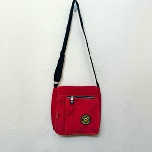 Kipling Red Black Crossbody Messenger Bag B#29